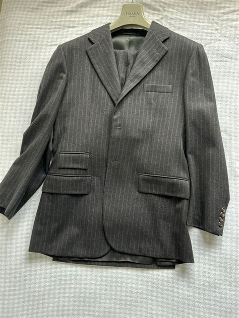 prada homme suit pinstripe|prada suits.